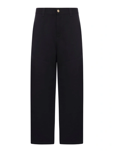 Carhartt Wide Panel Logo-patch Trousers In Black