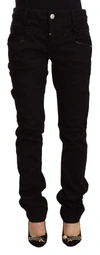 Acht Chic Black Low Waist Skinny Jeans In Black