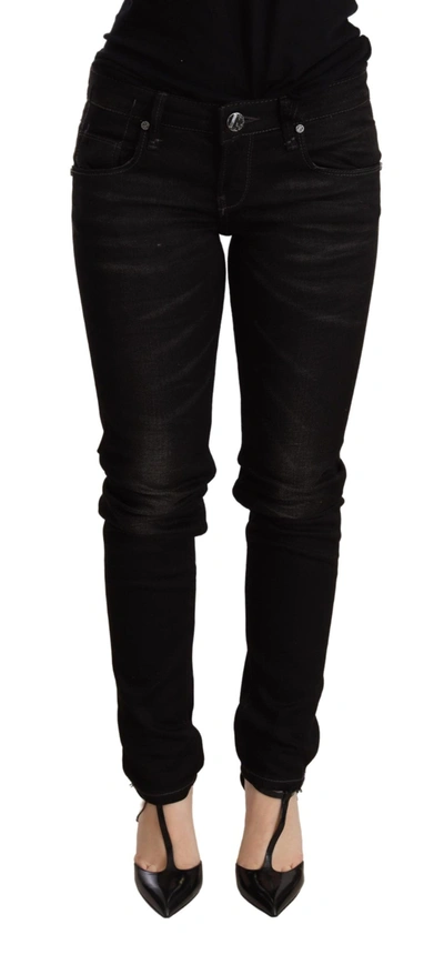 Acht Chic Black Low Waist Skinny Women's Denim