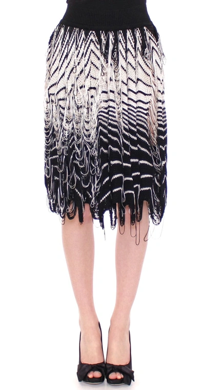 Alice Palmer Chic Black &amp; White Knitted Women's Skirt In Black/white