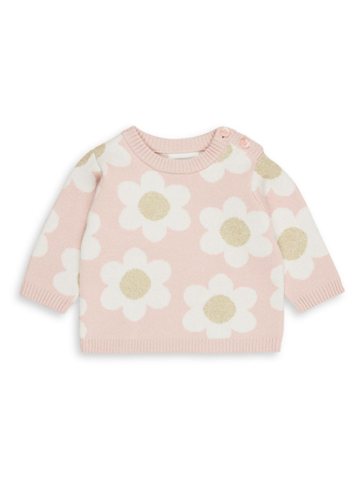 Huxbaby Baby Girl's, Little Girl's & Girl's Glitter Daisy Intarsia Sweater In Neutral