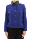 ANDREA INCONTRI ANDREA INCONTRI ELEGANT BLUE WOOL JACKET WITH REMOVABLE WOMEN'S COLLAR