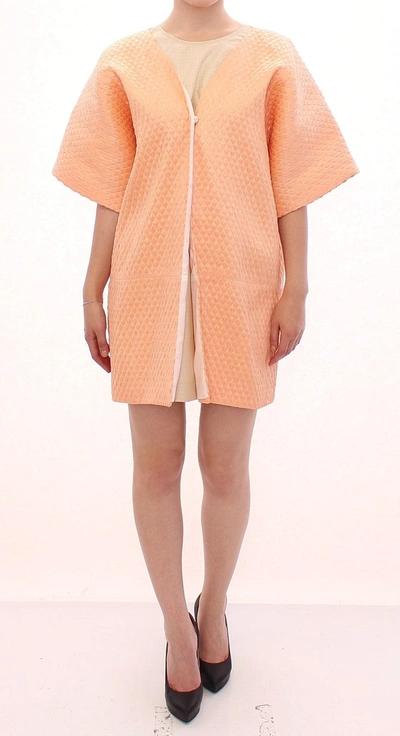 Andrea Incontri Chic Pink Silk-blend Short Sleeve Women's Coat
