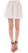 Andrea Incontri Cotton Checkered Stretch Skirt In White