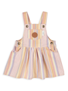 HUXBABY BABY GIRL'S,LITTLE GIRL'S & GIRL'S STRIPED OVERALL DRESS