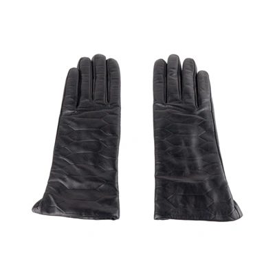Cavalli Class Elegant Black Lambskin Leather Women's Gloves