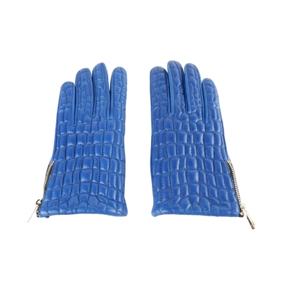 Cavalli Class Leather Di Lambskin Women's Glove In Blue