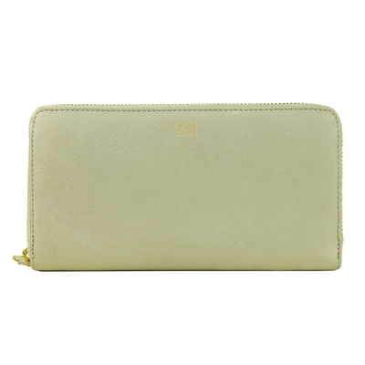 Cavalli Class Etoupe Grey Calfskin Leather Women's Wallet In Gray