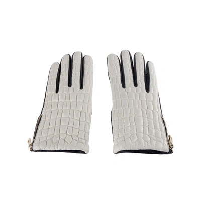 Cavalli Class Leather Di Lambskin Women's Glove In Gray