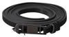 Costume National Black Leather Skinny Logo Buckle Belt In Black