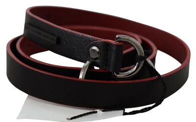 Costume National Elegant Dual-tone Leather Women's Belt In Black