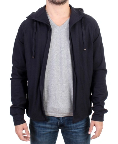 Costume National Hooded Cotton Men's Sweater In Blue