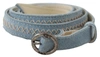 Costume National Chic Sky Leather Belt - Buckle Up In Women's Style In Blue