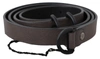 Costume National Brown Leather Skinny Round Buckle Belt In Brown