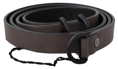 Costume National Elegant Dark Brown Leather Women's Belt