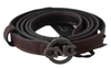 Costume National Brown Skinny Leather Round Logo Buckle Belt In Brown