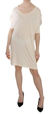 COSTUME NATIONAL COSTUME NATIONAL CHIC CREAM A-LINE ELBOW SLEEVE WOMEN'S DRESS
