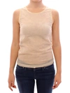 Dolce & Gabbana Beige Sleeveless Cotton Top Tank Blouse In Beige