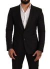 Dolce & Gabbana Black Wool Tuxedo 2 Piece Set Martini Suit In Black