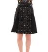 DOLCE & GABBANA DOLCE & GABBANA BLACK CRYSTAL EMBELLISHED MASTERPIECE WOMEN'S SKIRT