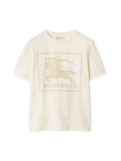 Burberry Kids' Boy's Cedar Ekd Box Short-sleeve T-shirt In Pale Cream
