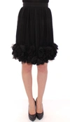 Dolce & Gabbana Black Silk Transparent Above Knees Skirt In Black