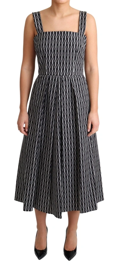 Dolce & Gabbana Black White Pattern Cotton A-line Dress