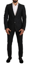 DOLCE & GABBANA DOLCE & GABBANA SLEEK BLACK VIRGIN WOOL MARTINI MEN'S SUIT