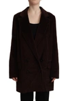 DOLCE & GABBANA DOLCE & GABBANA ELEGANT BURGUNDY DOUBLE-BREASTED TRENCH WOMEN'S COAT