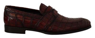 Dolce & Gabbana Bordeaux Exotic Leather Dress Derby  Men's Shoes