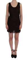 Dolce & Gabbana Bordeaux Floral Lace Ricamo Sheath Dress In Bordeaux