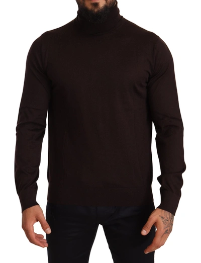 Dolce & Gabbana Cashmere Turtleneck Pullover Men's Sweater In Brown