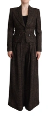 Dolce & Gabbana Dark Brown Wool Single Breasted 2 Pc Jacket Pants In Brown
