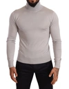 Dolce & Gabbana Gray Cashmere Turtleneck Pullover Sweater In Gray