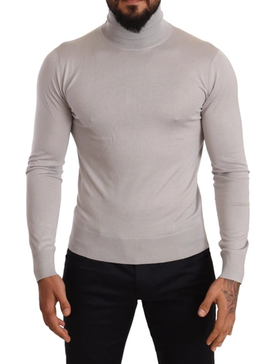 DOLCE & GABBANA DOLCE & GABBANA GRAY CASHMERE TURTLENECK PULLOVER MEN'S SWEATER