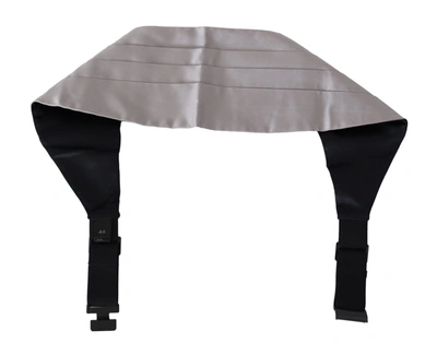 DOLCE & GABBANA DOLCE & GABBANA GRAY MEN WAIST BELT 100% SILK MEN'S CUMMERBUND