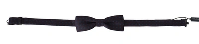 DOLCE & GABBANA DOLCE & GABBANA STUNNING GRAY PATTERNED SILK BOW MEN'S TIE