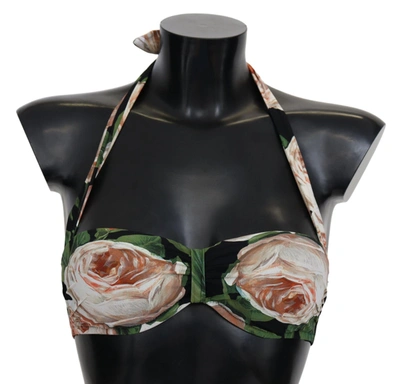 Dolce & Gabbana Floral Elegance Elastic Bikini Women's Top In Multicolor