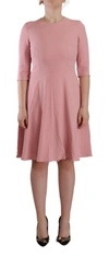 Dolce & Gabbana Pink 3/4 Sleeves Viscose Blend A-line Dress In Pink