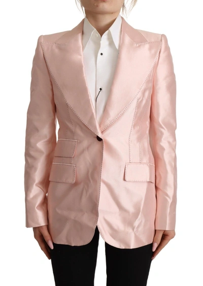 DOLCE & GABBANA DOLCE & GABBANA ELEGANT PINK SILK BLAZER WOMEN'S JACKET