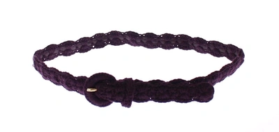 Dolce & Gabbana Purple Cotton Gold Logo Waist Belt