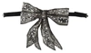 DOLCE & GABBANA DOLCE & GABBANA SILVER CRYSTAL BEADED SEQUINED CATWALK NECKLACE WOMEN'S BOWTIE