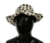Dolce & Gabbana White 100% Cotton Polka Dot Design Trilby Hat In White