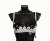 Dolce & Gabbana White Black Polka Dot Satin Lace Balconette Bra In White
