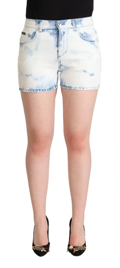Dolce & Gabbana Chic White Denim Mid-waisted Women's Shorts