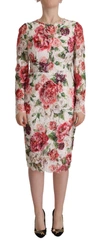 Dolce & Gabbana Floral-print Cotton-blend Corded Lace Dress In White
