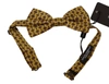 Dolce & Gabbana Yellow Patterned Silk Adjustable Neck Papillon Bow Tie In Yellow