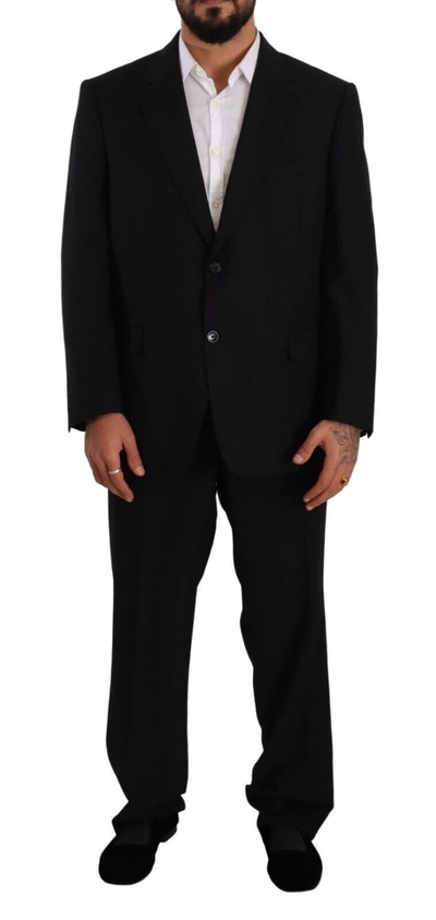 Domenico Tagliente Doico Tagliente Gray Polyester Single Breasted Formal Suit In Black