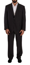 Domenico Tagliente Doico Tagliente Gray Polyester Single Breasted Formal Suit In Gray