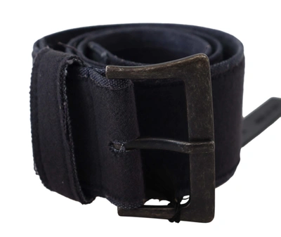 Ermanno Scervino Black Leather Wide Buckle Waist Luxury Belt